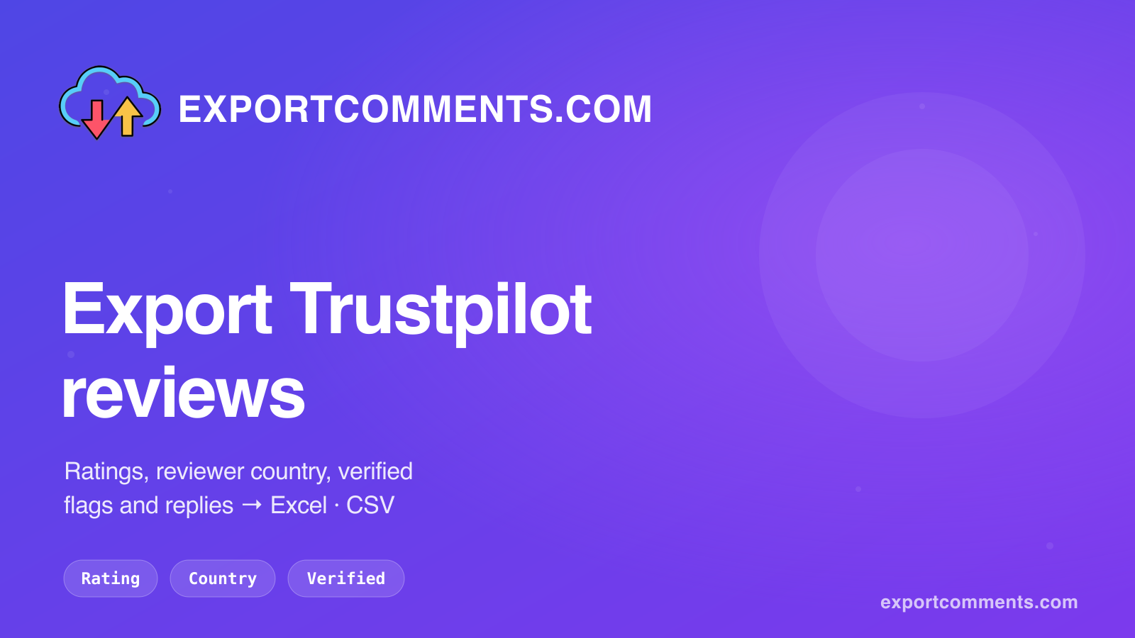 Export Trustpilot reviews to Excel with ExportComments