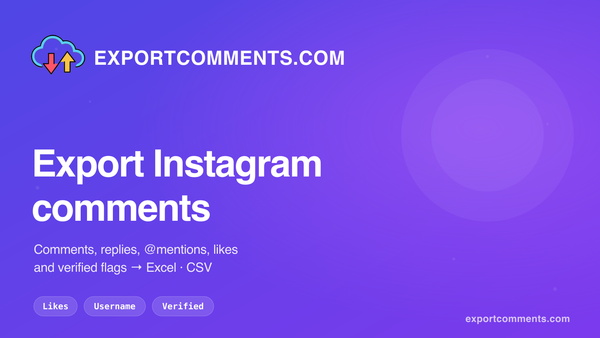 Export Instagram comments to Excel with ExportComments