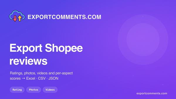 Export Shopee reviews to Excel with ExportComments